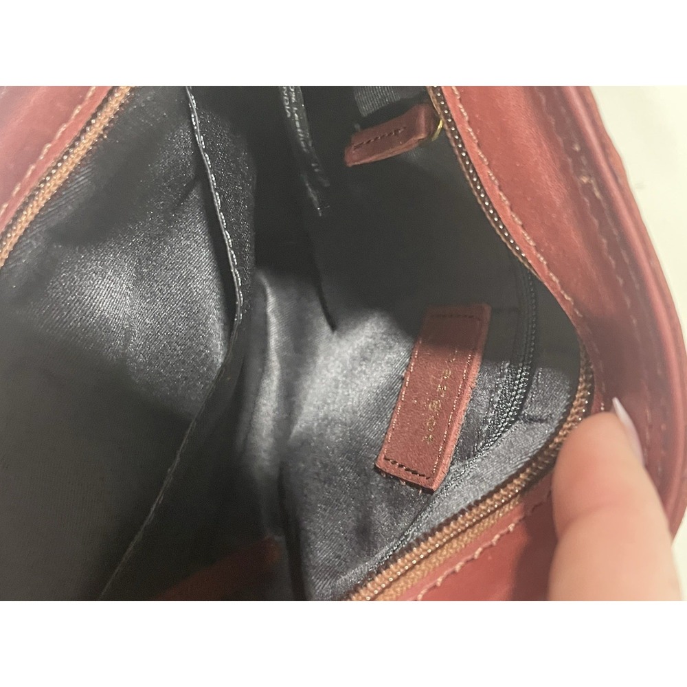Margot New York Mini Bucket Tote Bag Burgundy Soft Leather Tassel Crossbody - Picture 6 of 8